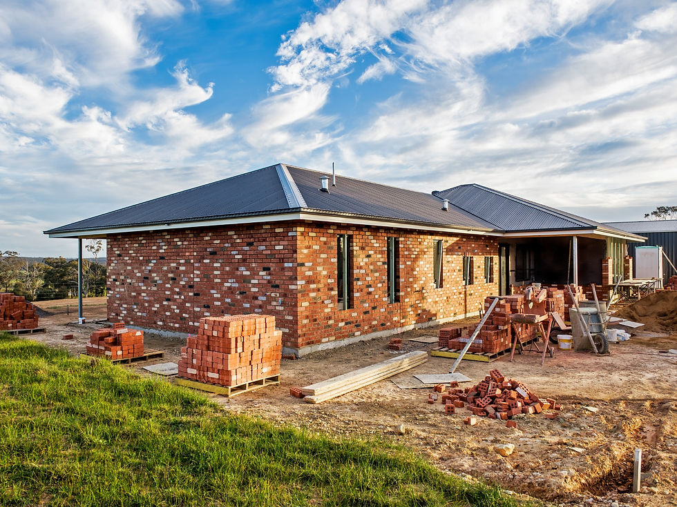 Brick house being built